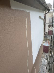 モルタル外壁塗装の注意点　町田市I様邸-6（2月1日）